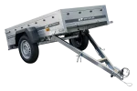 Remorque grillagée 200×106 avec bâche plate bleue, ridelles grillagées et roue jockey – Garden Trailer 200 KIPP – Image 2