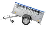 Remorque grillagée 200×106 avec bâche plate bleue, ridelles grillagées et roue jockey – Garden Trailer 200 KIPP – Image 5